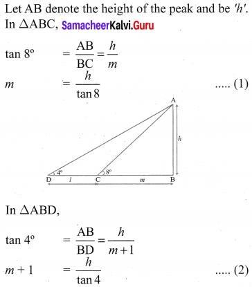 Chapter 6 Maths Class 10 Samacheer Kalvi Trigonometry