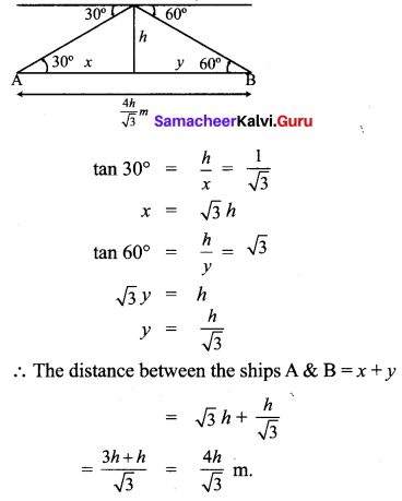 Samacheer Kalvi 10th Maths Chapter 6 Trigonometry Ex 6.3 8