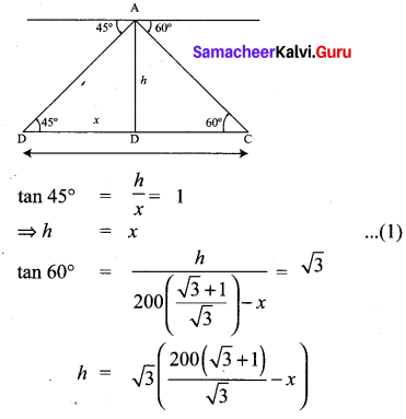 Samacheer Kalvi 10th Maths Chapter 6 Trigonometry Unit Exercise 6 15