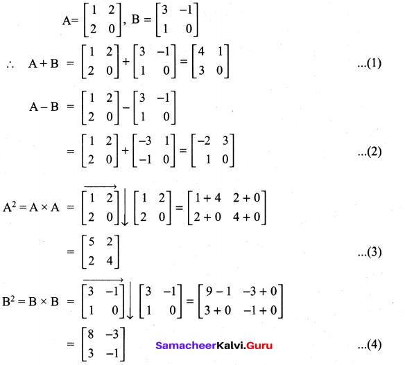 Samacheer Kalvi 11th Maths Solutions Chapter 7 Matrices and Determinants Ex 7.1 72