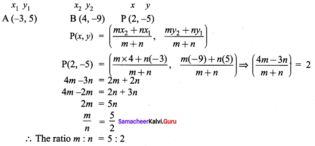 Samacheer Kalvi 9th Maths Chapter 5 Coordinate Geometry Ex 5.4 2