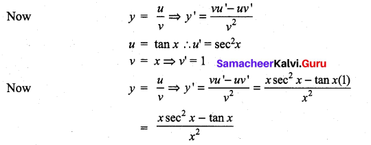Samacheer Kalvi 11th Maths Solutions Chapter 10 Differentiability and Methods of Differentiation Ex 10.2 1