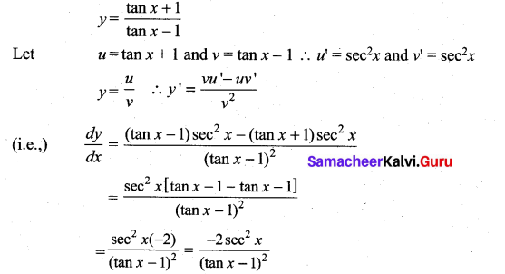 Samacheer Kalvi 11th Maths Solutions Chapter 10 Differentiability and Methods of Differentiation Ex 10.2 15