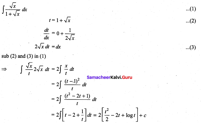 Samacheer Kalvi 11th Maths Solutions Chapter 11 Integral Calculus Ex 11.6 16