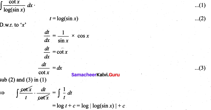 Samacheer Kalvi 11th Maths Solutions Chapter 11 Integral Calculus Ex 11.6 8