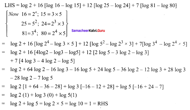 Samacheer Kalvi 11th Maths Solutions Chapter 2 Basic Algebra Ex 2.12 12