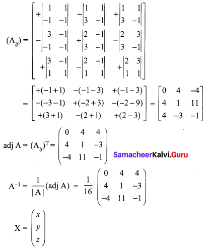 Samacheer Kalvi 12th Maths Solutions Chapter 1 Applications of Matrices and Determinants Ex 1.3 Q1.3