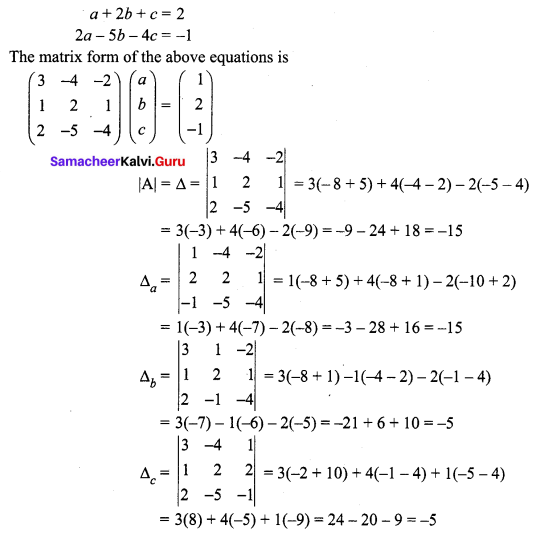 Samacheer Kalvi 12th Maths Solutions Chapter 1 Applications of Matrices and Determinants Ex 1.4 Q1.6