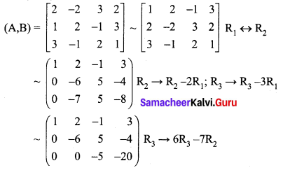 Samacheer Kalvi 12th Maths Solutions Chapter 1 Applications of Matrices and Determinants Ex 1.5 Q1
