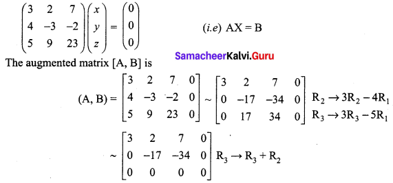 Samacheer Kalvi 12th Maths Solutions Chapter 1 Applications of Matrices and Determinants Ex 1.7 Q1