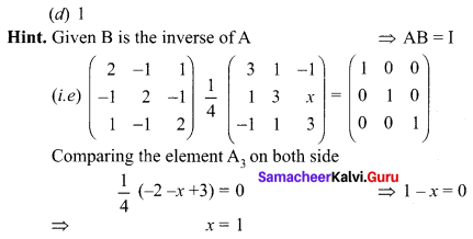 Samacheer Kalvi 12th Maths Solutions Chapter 1 Applications of Matrices and Determinants Ex 1.8 Q24.1