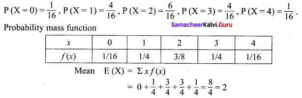 Samacheer Kalvi 12th Maths Solutions Chapter 11 Probability Distributions Ex 11.4 11