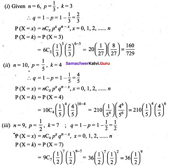 Samacheer Kalvi 12th Maths Solutions Chapter 11 Probability Distributions Ex 11.5 2