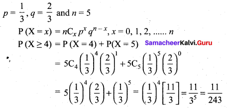Samacheer Kalvi 12th Maths Solutions Chapter 11 Probability Distributions Ex 11.6 11