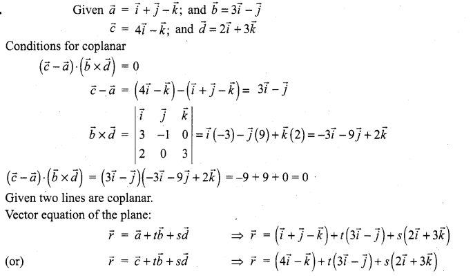 Samacheer Kalvi 12th Maths Solutions Chapter 6 Applications of Vector Algebra Ex 6.8 11