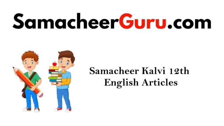 Samacheer Kalvi 12th English Grammar Articles