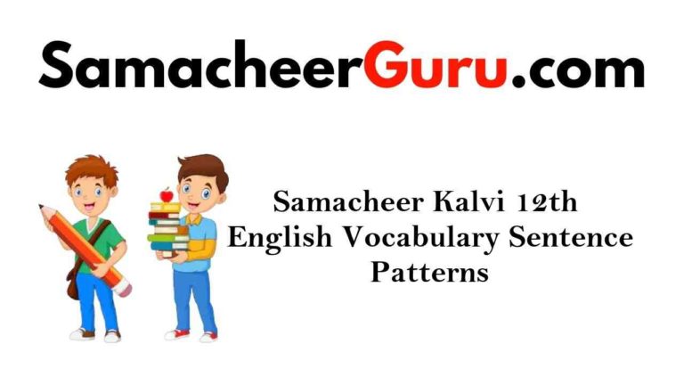 Samacheer Kalvi 12th English Vocabulary Sentence Patterns