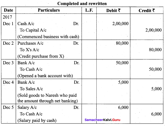 Tamil Nadu 11th Accountancy Model Question Paper 1 English Medium - 13