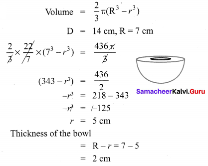 Samacheer Kalvi 10th Maths Chapter 7 Mensuration Unit Exercise 7 8