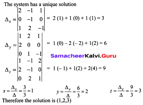Samacheer Kalvi 12th Business Maths Solutions Chapter 1 Applications of Matrices and Determinants Additional Problems 10