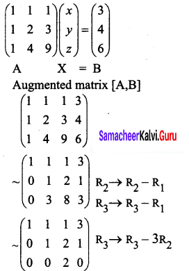 Samacheer Kalvi 12th Business Maths Solutions Chapter 1 Applications of Matrices and Determinants Ex 1.1 Q5