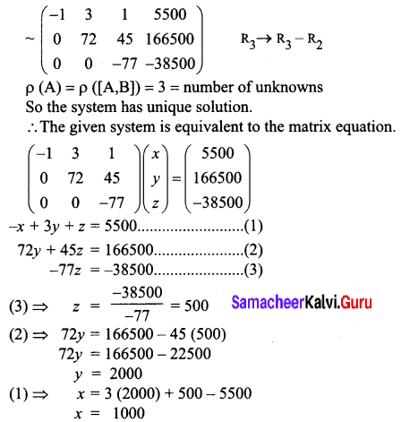 Samacheer Kalvi 12th Business Maths Solutions Chapter 1 Applications of Matrices and Determinants Ex 1.1 Q7.2