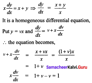 Samacheer Kalvi 12th Business Maths Solutions Chapter 4 Differential Equations Ex 4.3 Q1