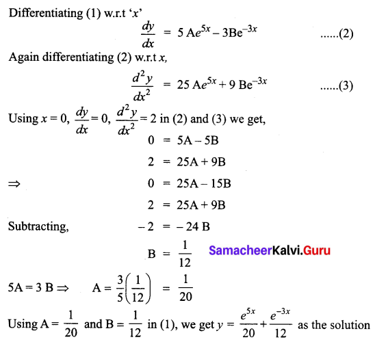 Samacheer Kalvi 12th Business Maths Solutions Chapter 4 Differential Equations Ex 4.5 Q5