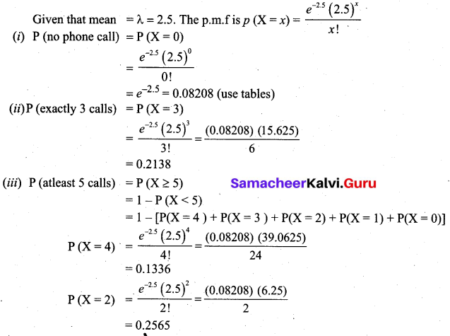 Samacheer Kalvi 12th Business Maths Solutions Chapter 7 Probability Distributions Ex 7.2 Q9