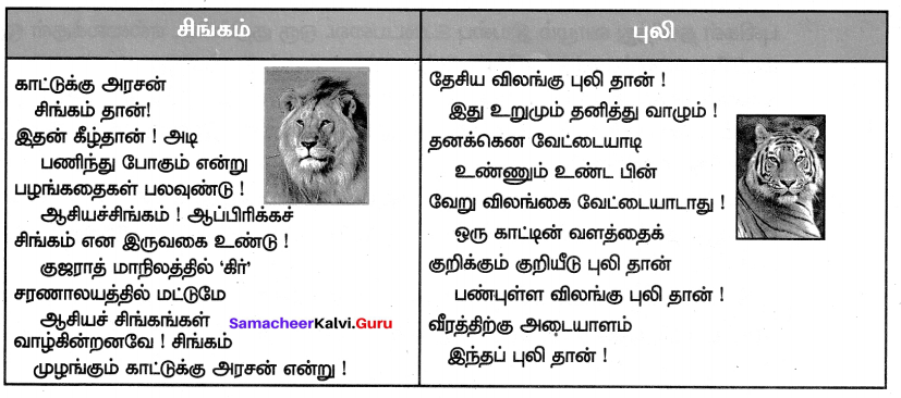 Samacheer Kalvi 7th Tamil Solutions Term 1 Chapter 2.3 விலங்குகள் உலகம் - 1