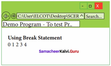 Samacheer Kalvi 11th Computer Applications Solutions Chapter 15 Control Structure in JavaScript img 5