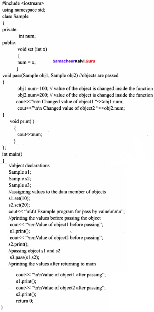 Samacheer Kalvi 11th Computer Science Solutions Chapter 14 Classes and ...