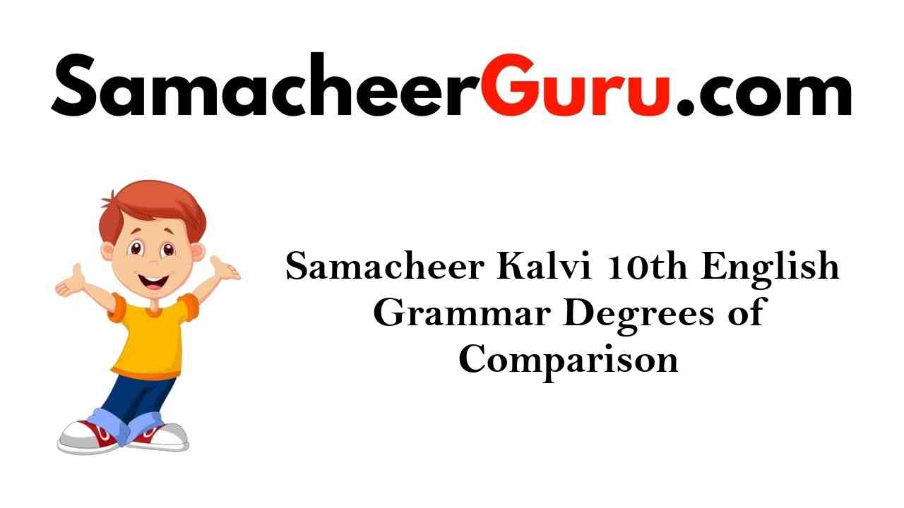 Samacheer Kalvi 10th English Grammar Degrees of Comparison