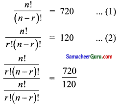 Samacheer Kalvi 11th Maths Solutions Chapter 4 சேர்ப்பியல் மற்றும் கணிதத் தொகுத்தறிதல் Ex 4.3 1